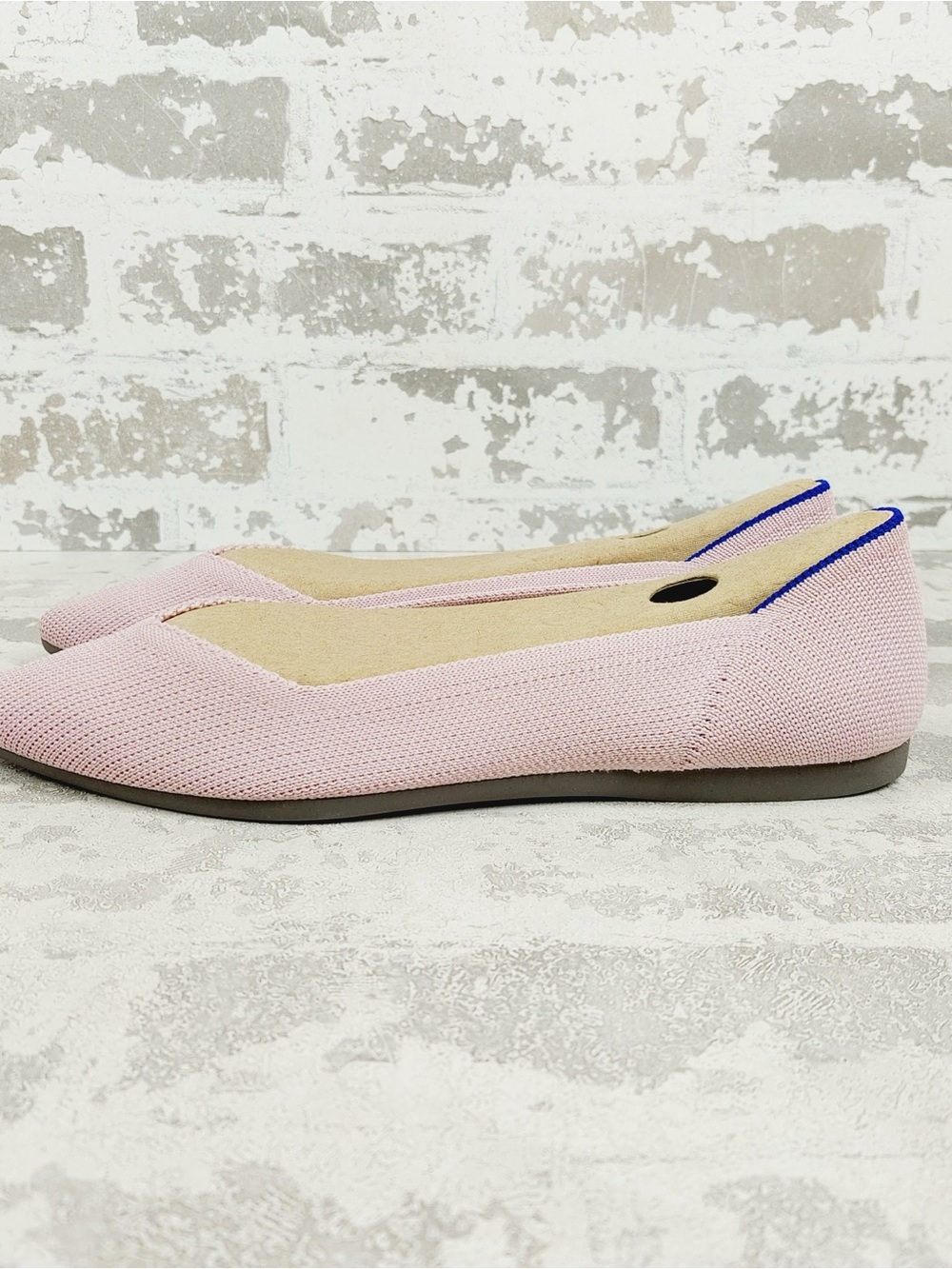 NEW Rothy's The Flat Pink Knit Pointy Toe Slip On Loafers E1023